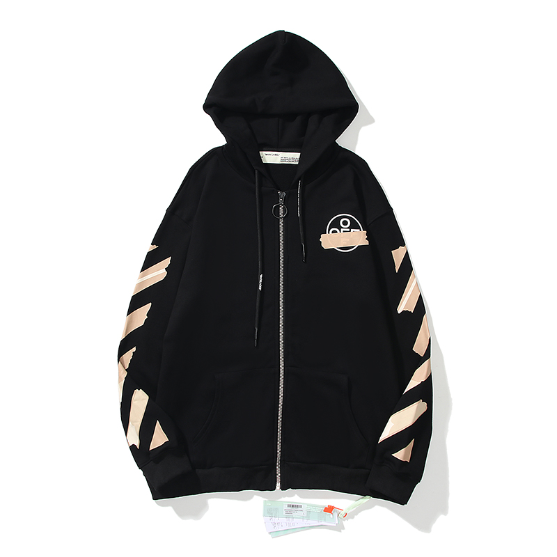 11_6016 Off White Hoodie With Ziper